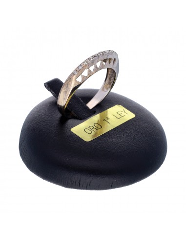 Anillo de oro blanco 18K con diseño y...