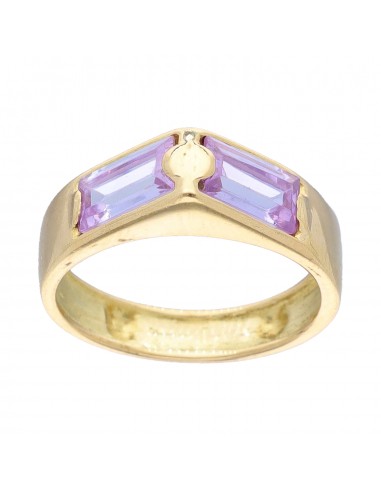 Anillo de oro 18 kl con amatistas