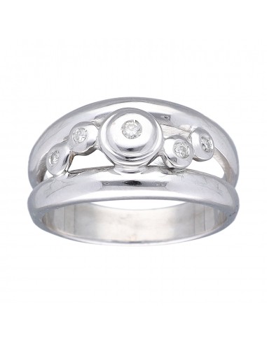 Anillo de Oro blanco 18K con diseño y...