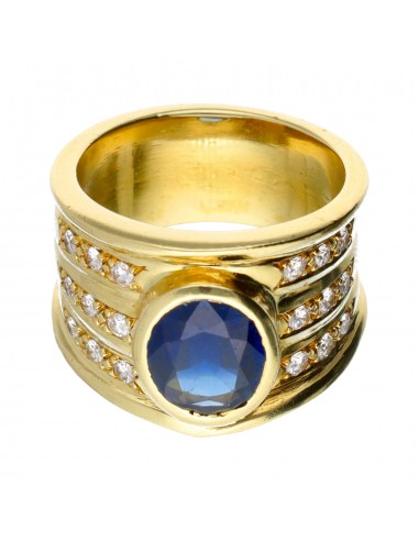 Anillo de oro 18 kl con zafiro y...
