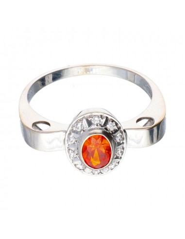 Anillo de oro blanco con amatista y...