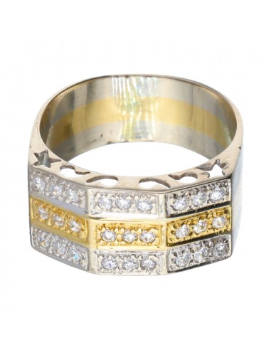 Anillo de oro y oro blanco 18 kl con...