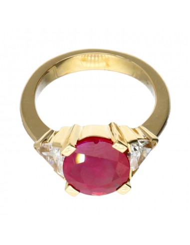 Anillo con brillantes y rubíes oro...